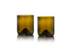 Rebottled short drink glazen 2-pack olive